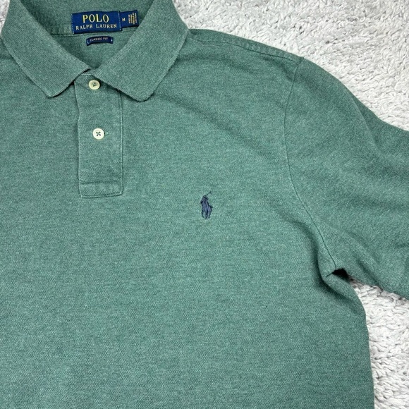 Polo Ralph Lauren Shirt Mens Medium Slub Knit Blue Pony Preppy Business Casual - Picture 3 of 4